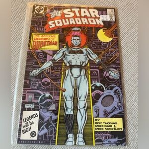 All-Star Squadron Comic Featuring Robotman - Bold Purple & Yellow Cover